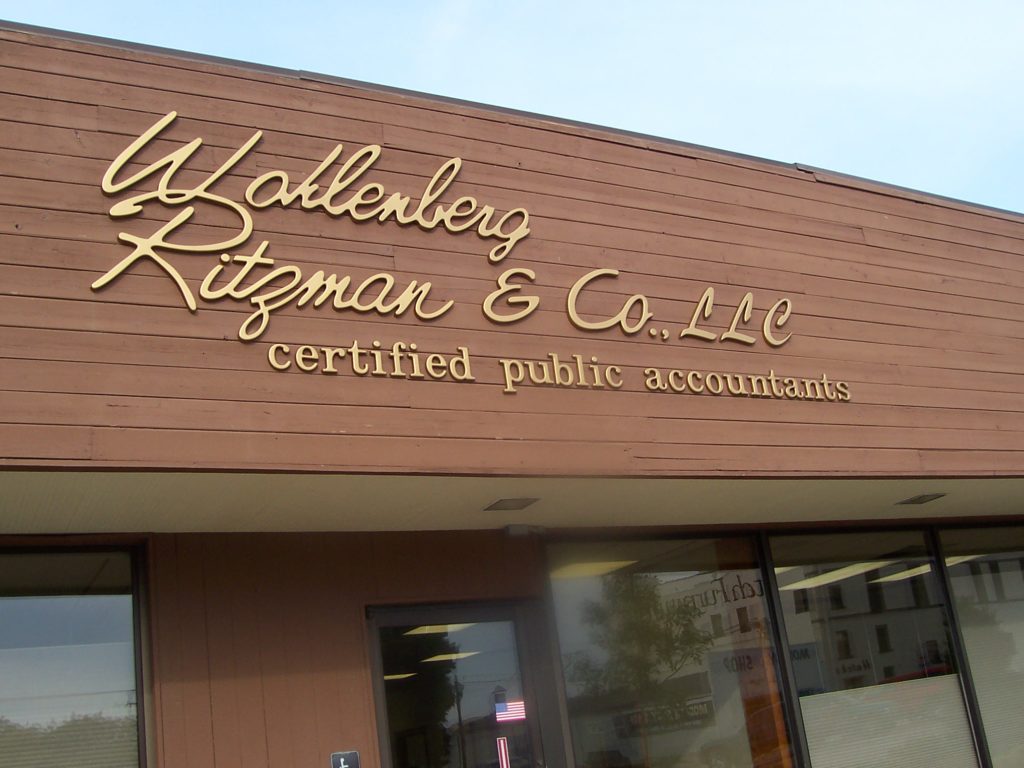 Wohlenberg Ritzman & Co building sign